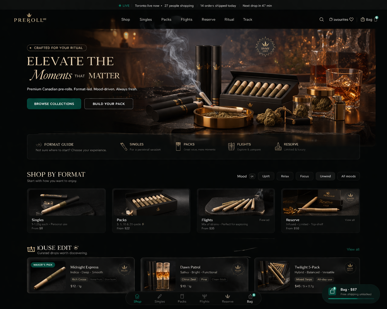 preroll.me reserve hero still life